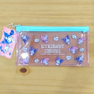 New Sanrio Kuromi My Melody Glitter zipper Cosmetic Bag Travel Pouch Pencil Case